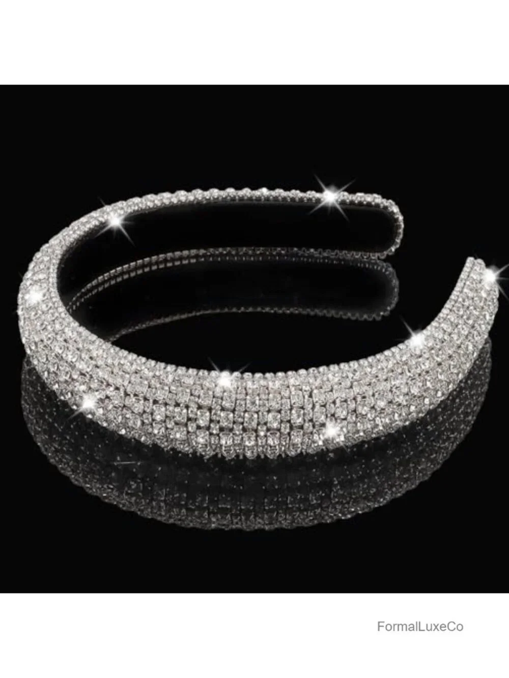 Rhinestone Crystal Headband Bling Padded Hair Accessory Party Glam